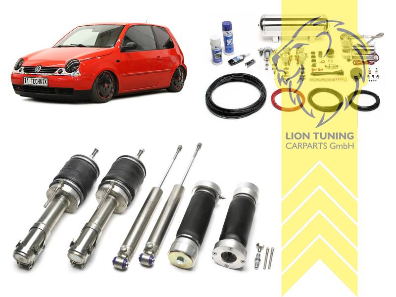 11,5L Tank chrom / ViAir Kompressor chrom, Zug- und Druckstufe gleichzeitig einstellbar, weiss, nicht passend für 1.2TDi 3L, Stahl verzinkt, Eintragungspflichtig / Teilegutachten wird nach Kauf spezifisch ausgestellt